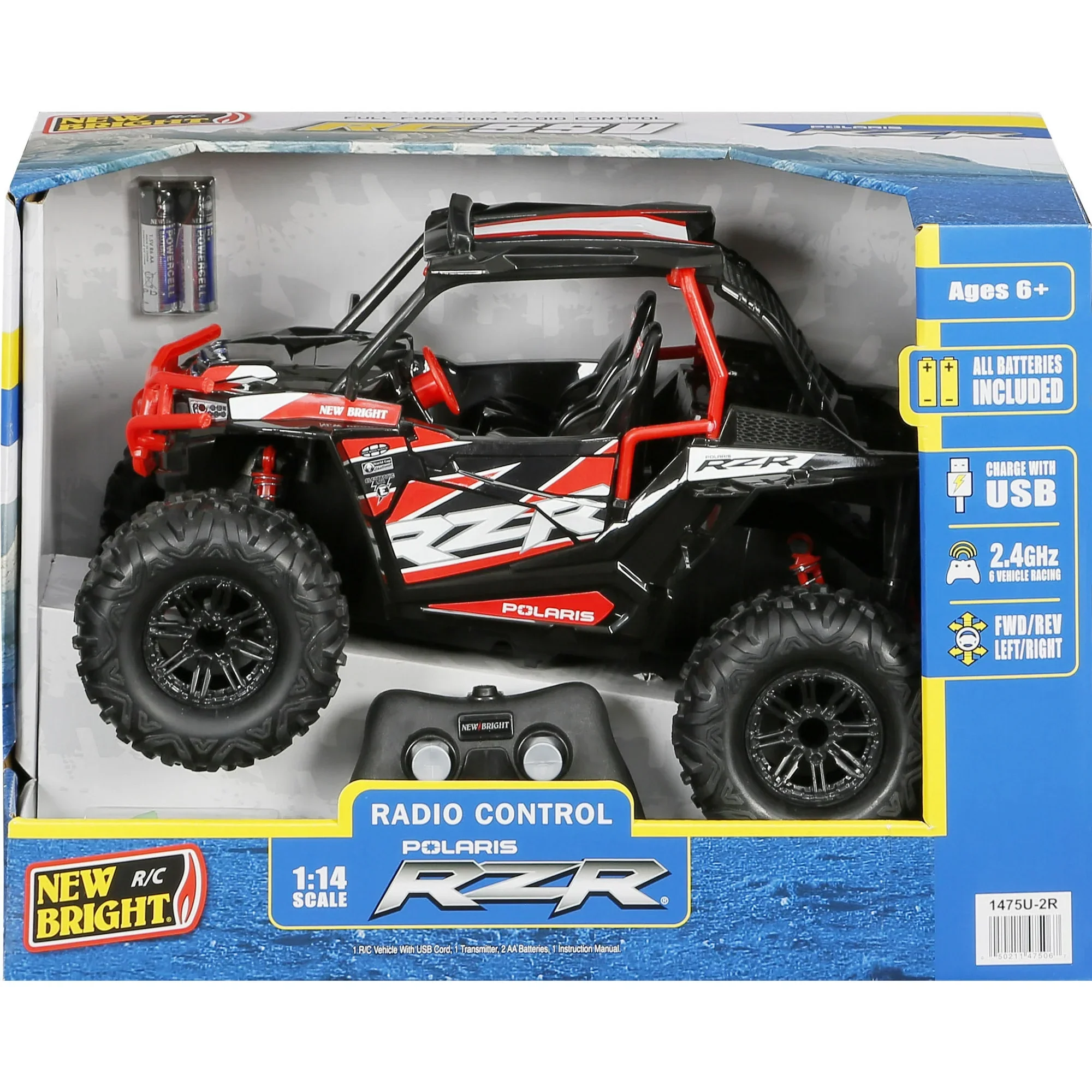 1:14 Scale R/C Polaris RZR, RED/BLUE USB - Image 4