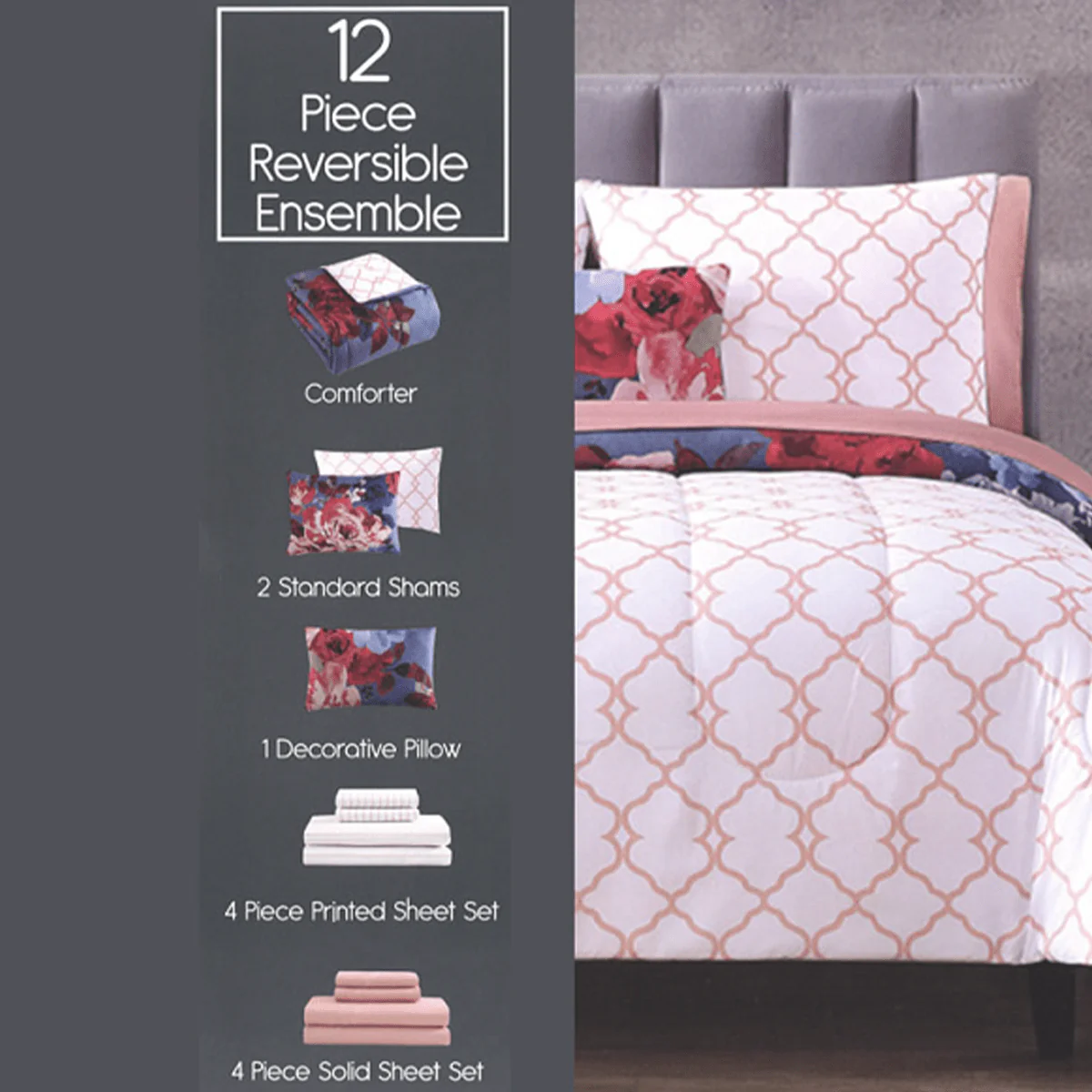 12 PCS Reversible Comforter Set - Image 2
