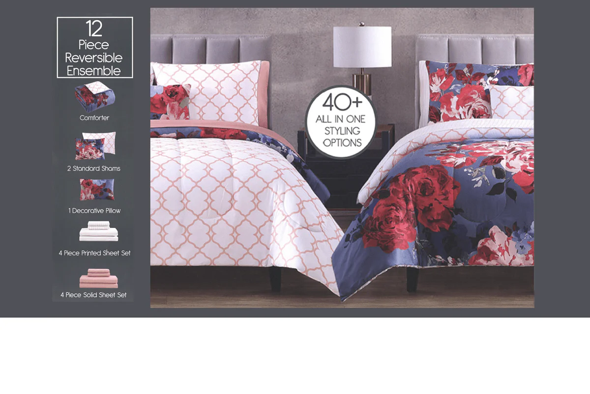 12 PCS Reversible Comforter Set - Image 3
