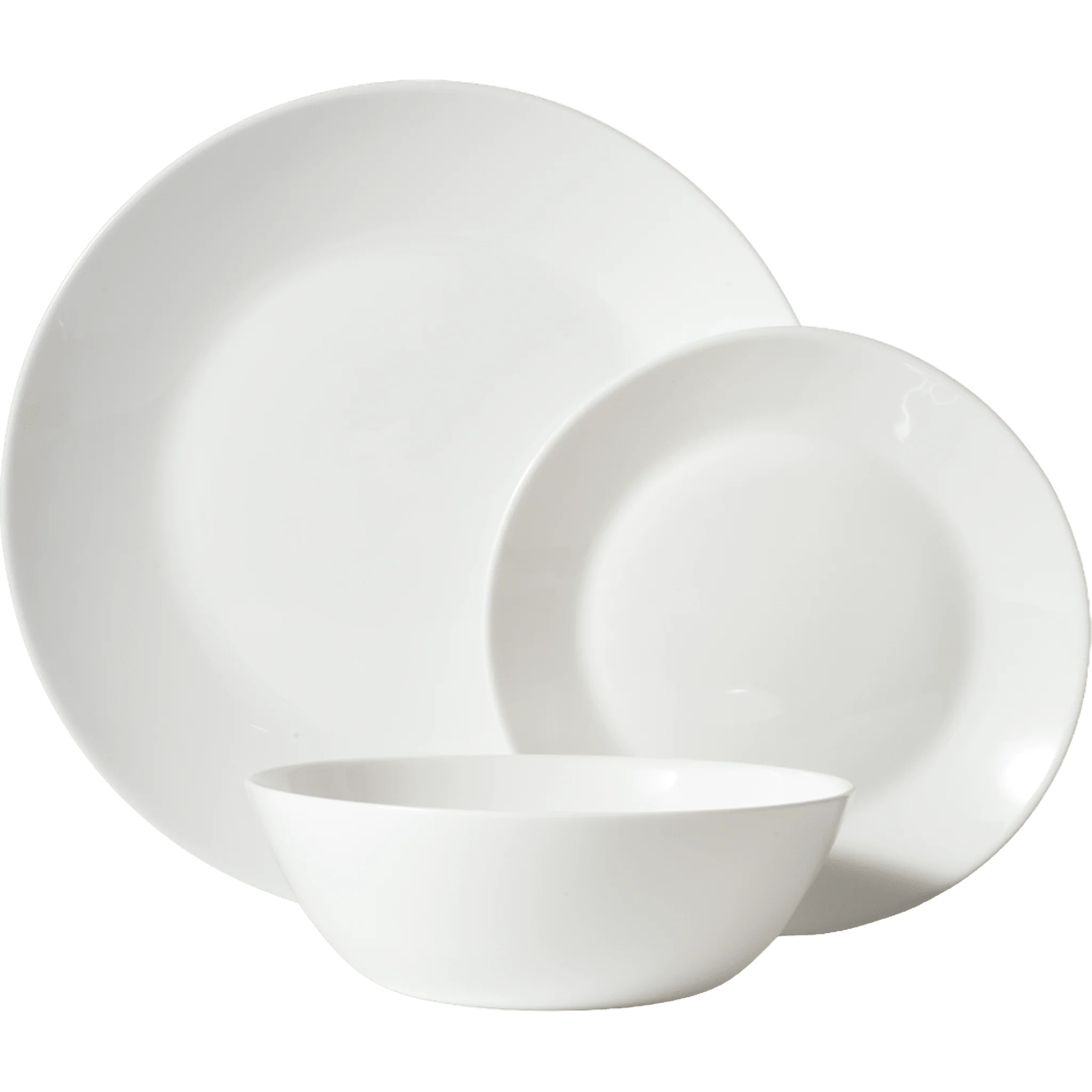 12 Piece White Opal Dinner Set