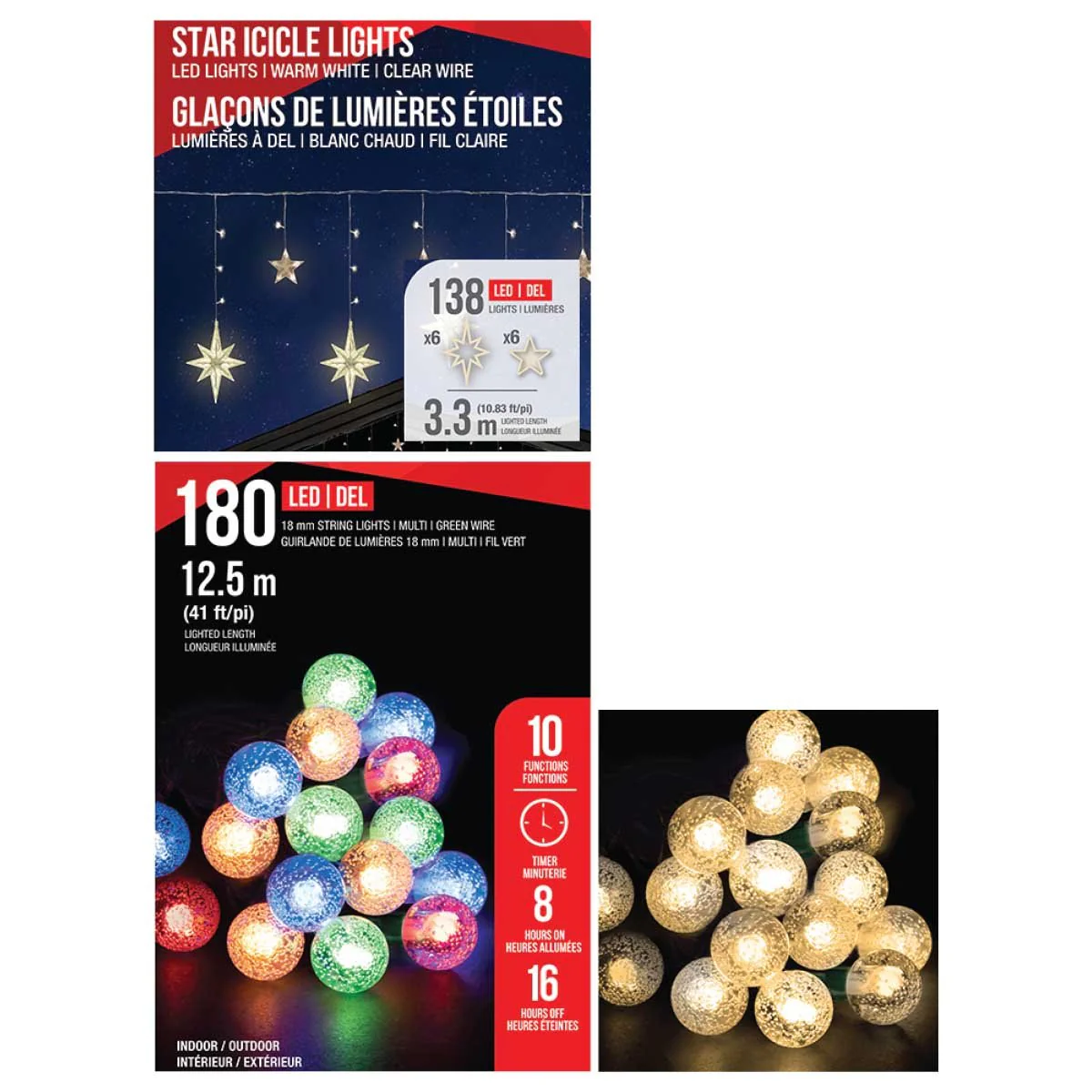 180 18mm Crystal Acrylic Ball Led Indoor/outdoor 10functions Timer