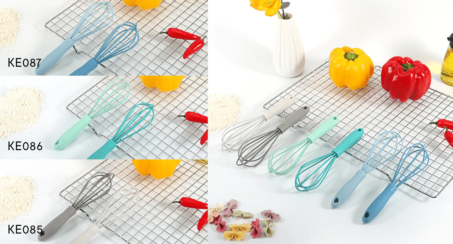 2 Pieces Mini Silicone Whisk Set 7 Blue - Image 2