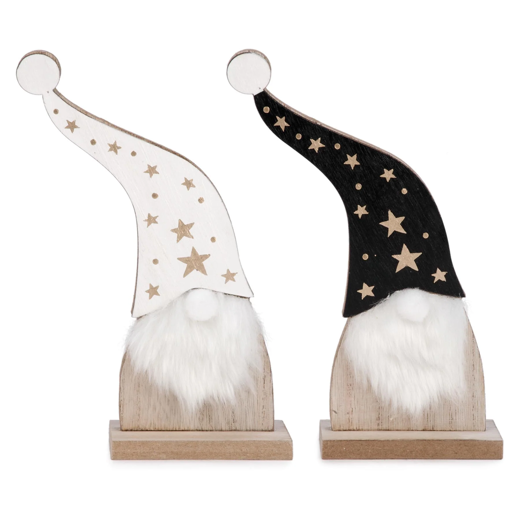 2-Piece Modern Gnome Décor with Faux Fur