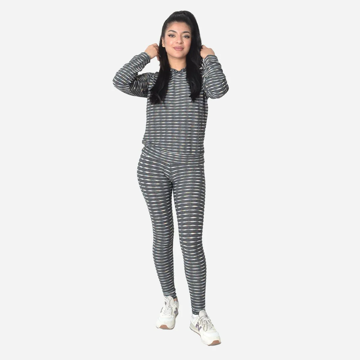 2PC Textured Set : Long Sleeve Top & Leggings