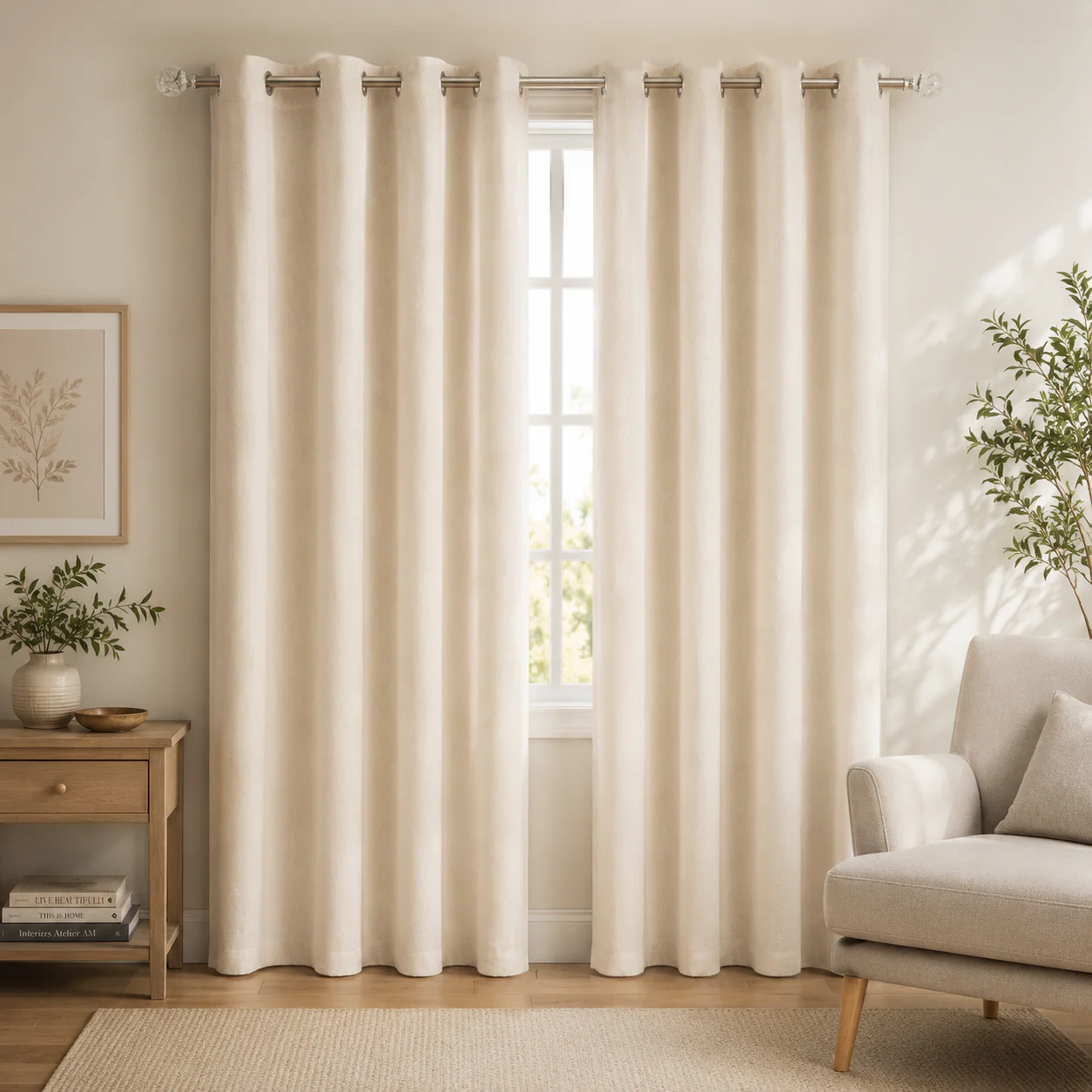 2pk Panels 52x84 Boucle Off White