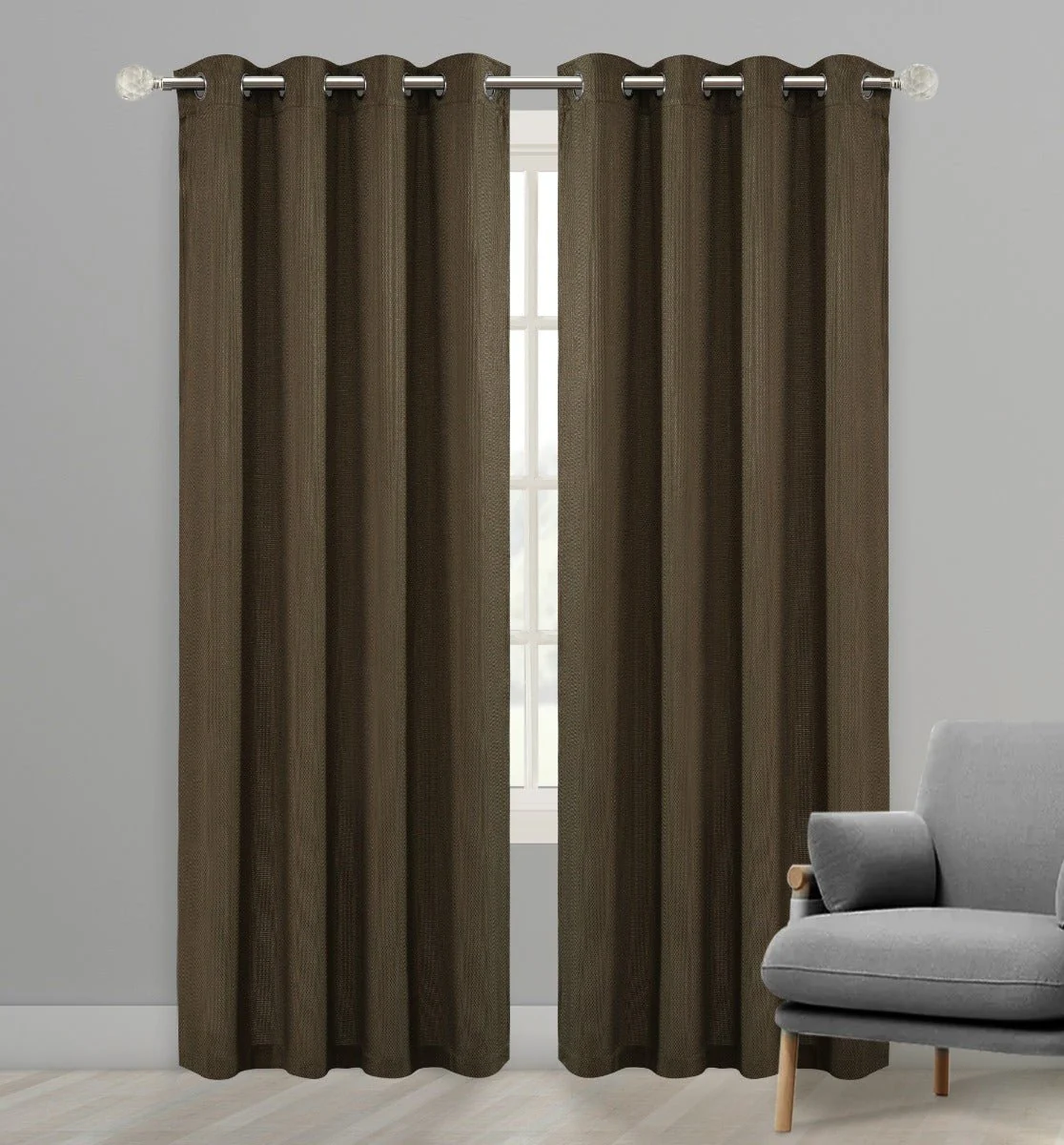 2pk Panels 52x84 Jacquard Waffle