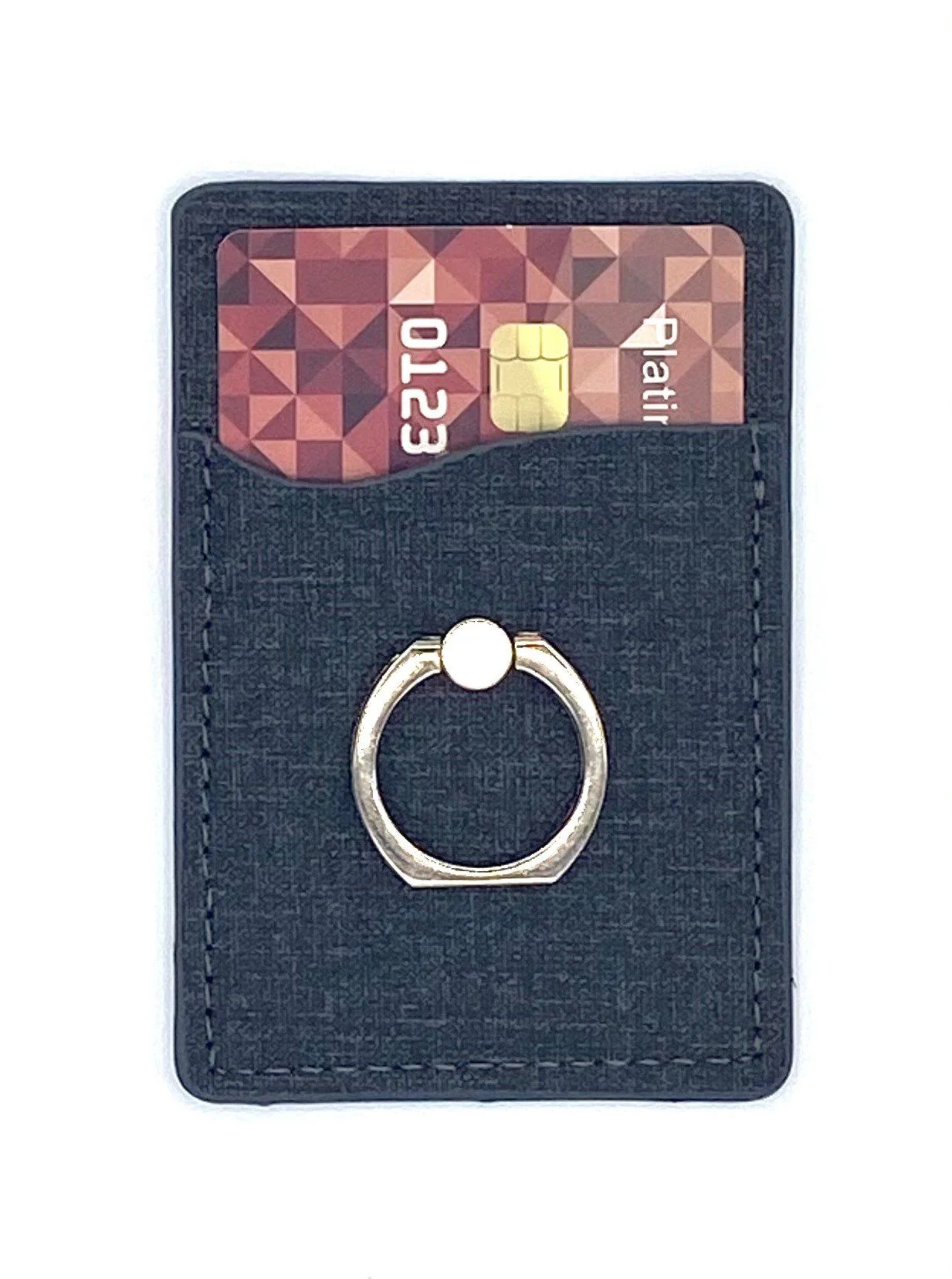 3 IN 1 CARD HOLDER & PHONE RING STAND FOR SMARTPHONES BLACK - Image 2