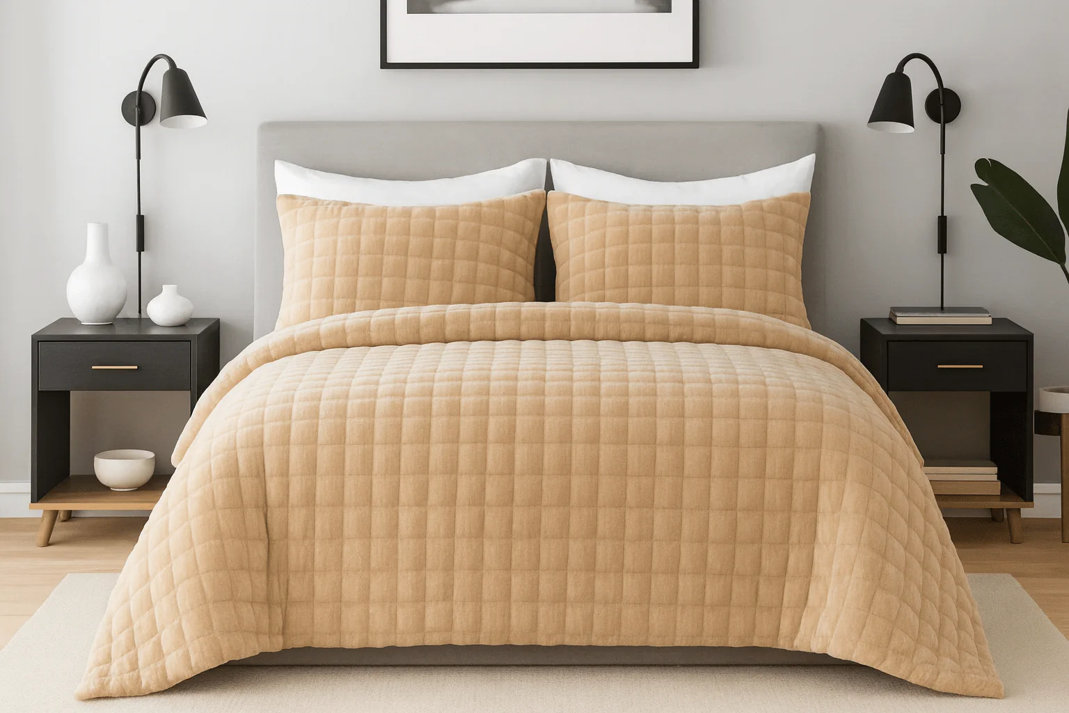 3 PCS Bubble Velour Comforter Set - ANA