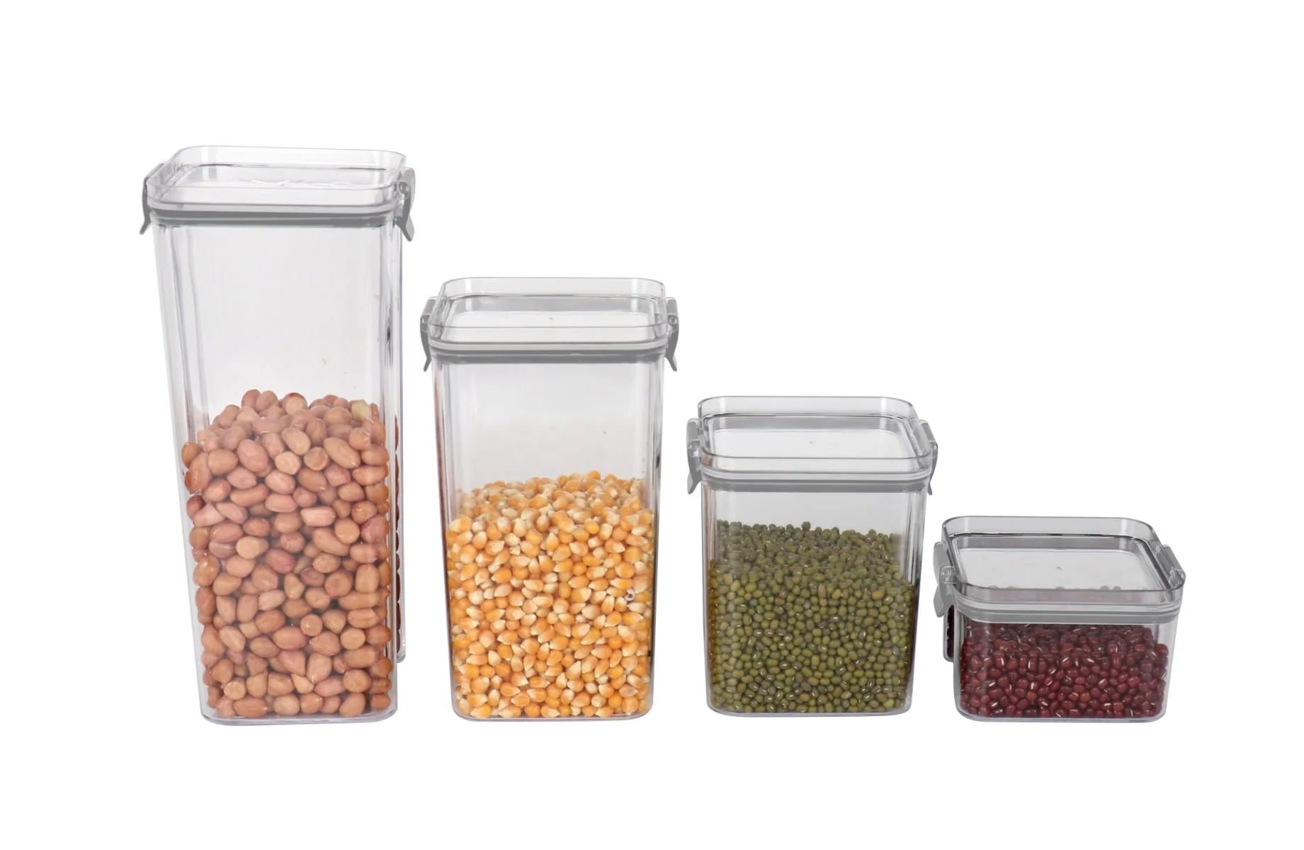 4pcs Airtight Plastic Container Set With Lid
