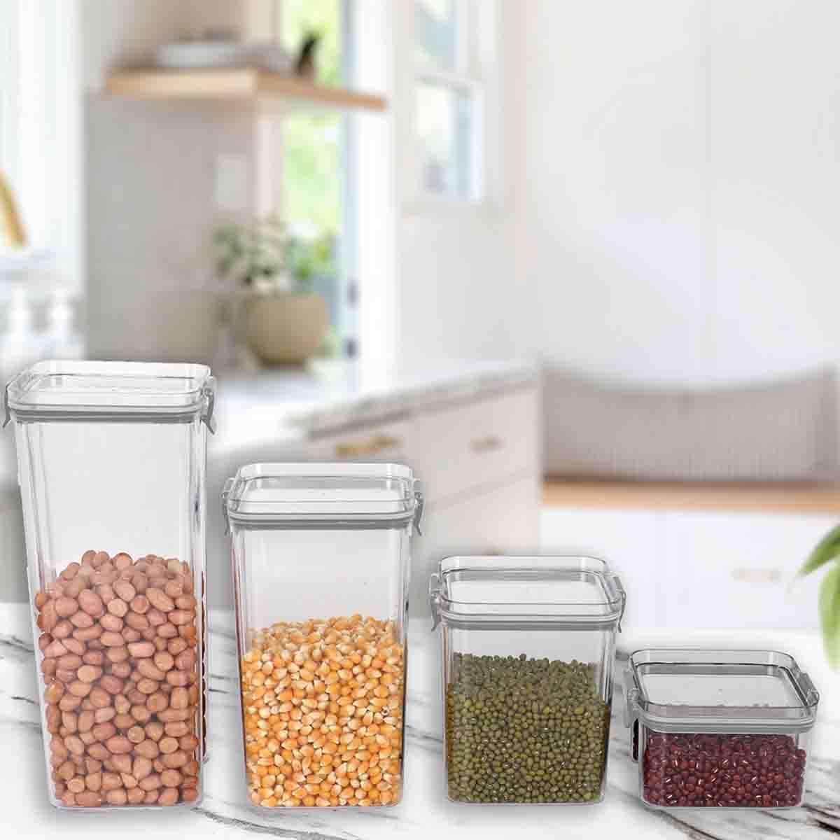 4pcs Airtight Plastic Container Set With Lid - Image 2