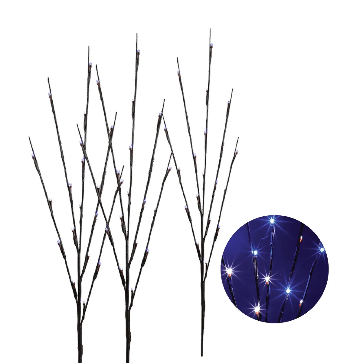 60LED Outdoor 76cm Led Red Twinkle Stakes X 3 - Image 3