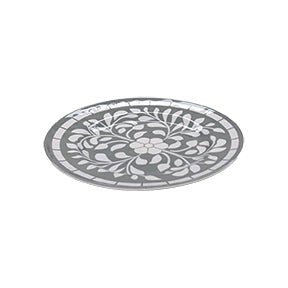 8.5in Dessert Plates S/4 Prt Grey Melamine
