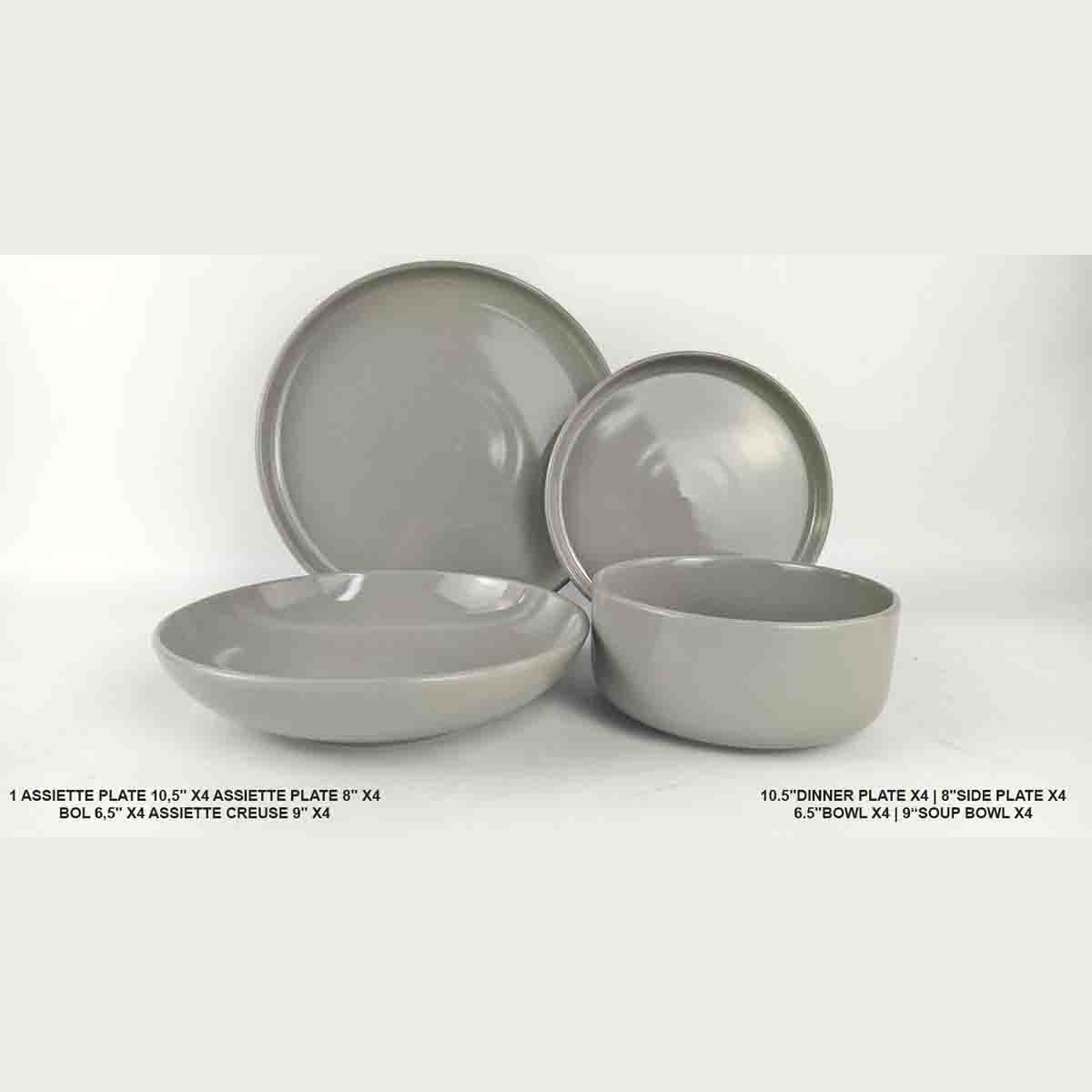 A La Cuisine - 16 Pcs Stoneware Dinnerware Set - Image 3