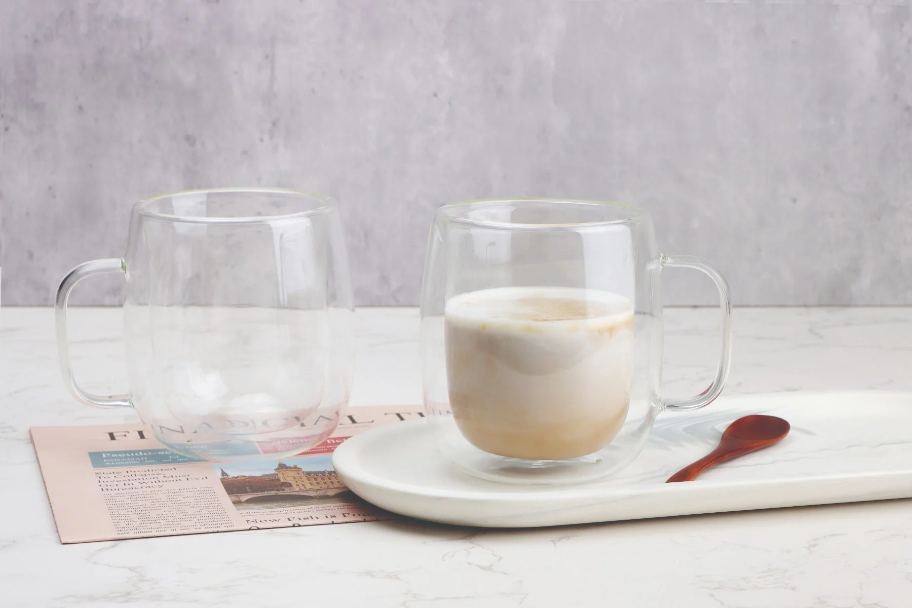 A La Cuisine - 2pcs Double Wall Coffee Mugs 465ml
