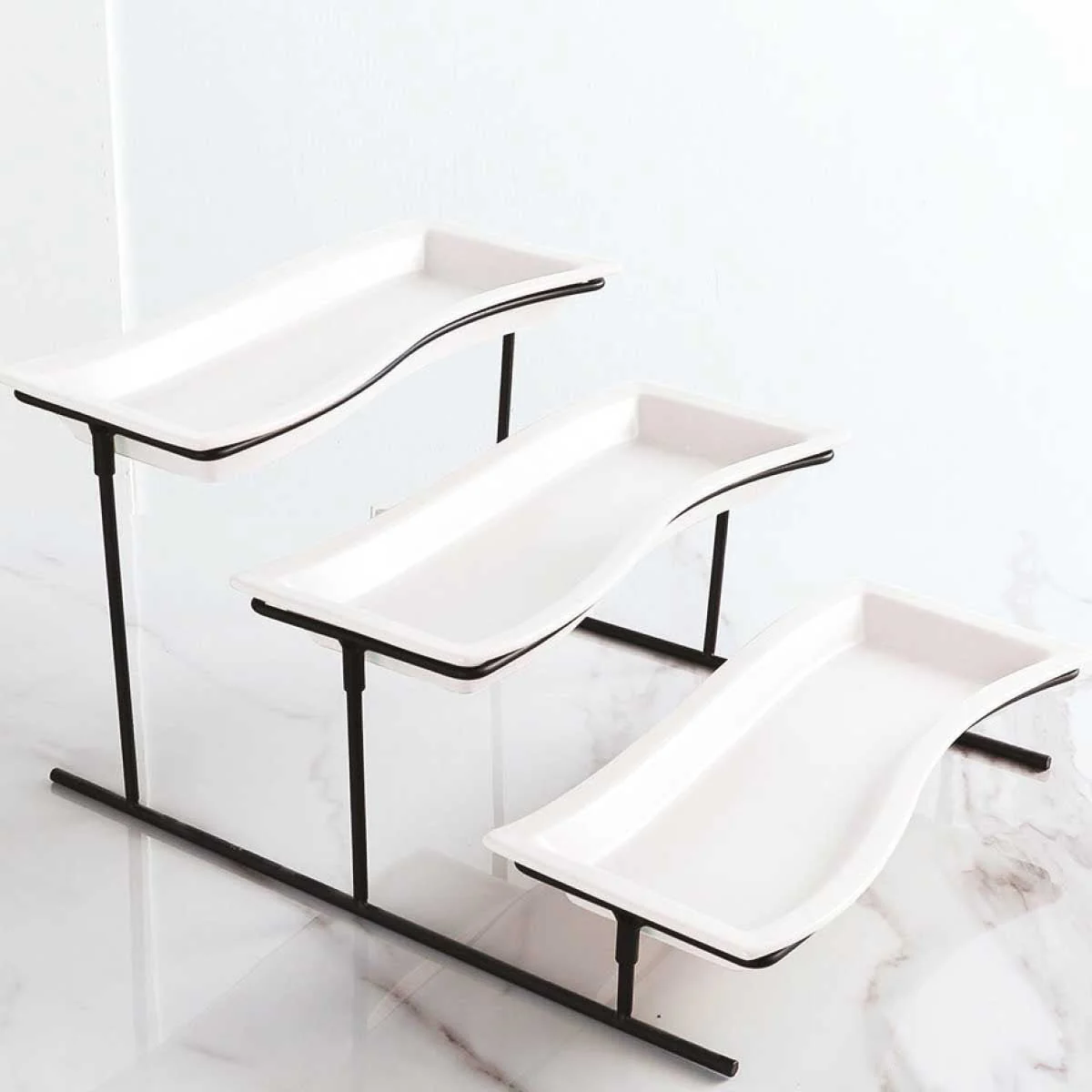 A La Cuisine - 3 Tier Serving Plate Metal Rack