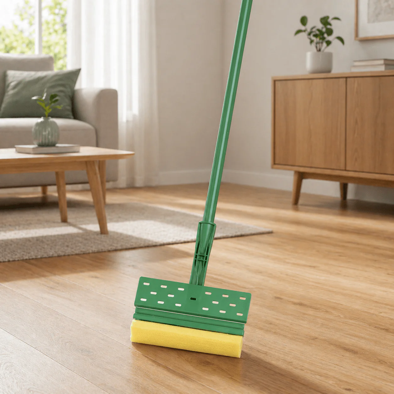 Angle Squeeze Mop with Sponge Head – Floor Cleaning Tool - Image 2