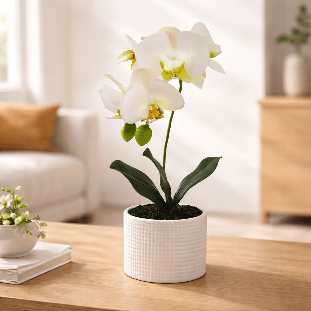 Artificial Orchid in Decorative Pot