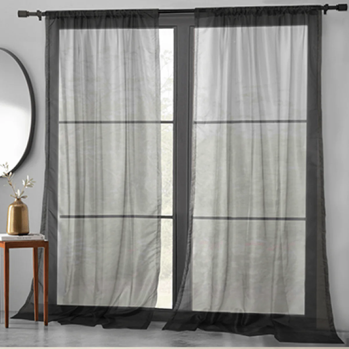 Basic Elegance – 2-Pack Sheer Pole Top Curtain Panels - Image 3