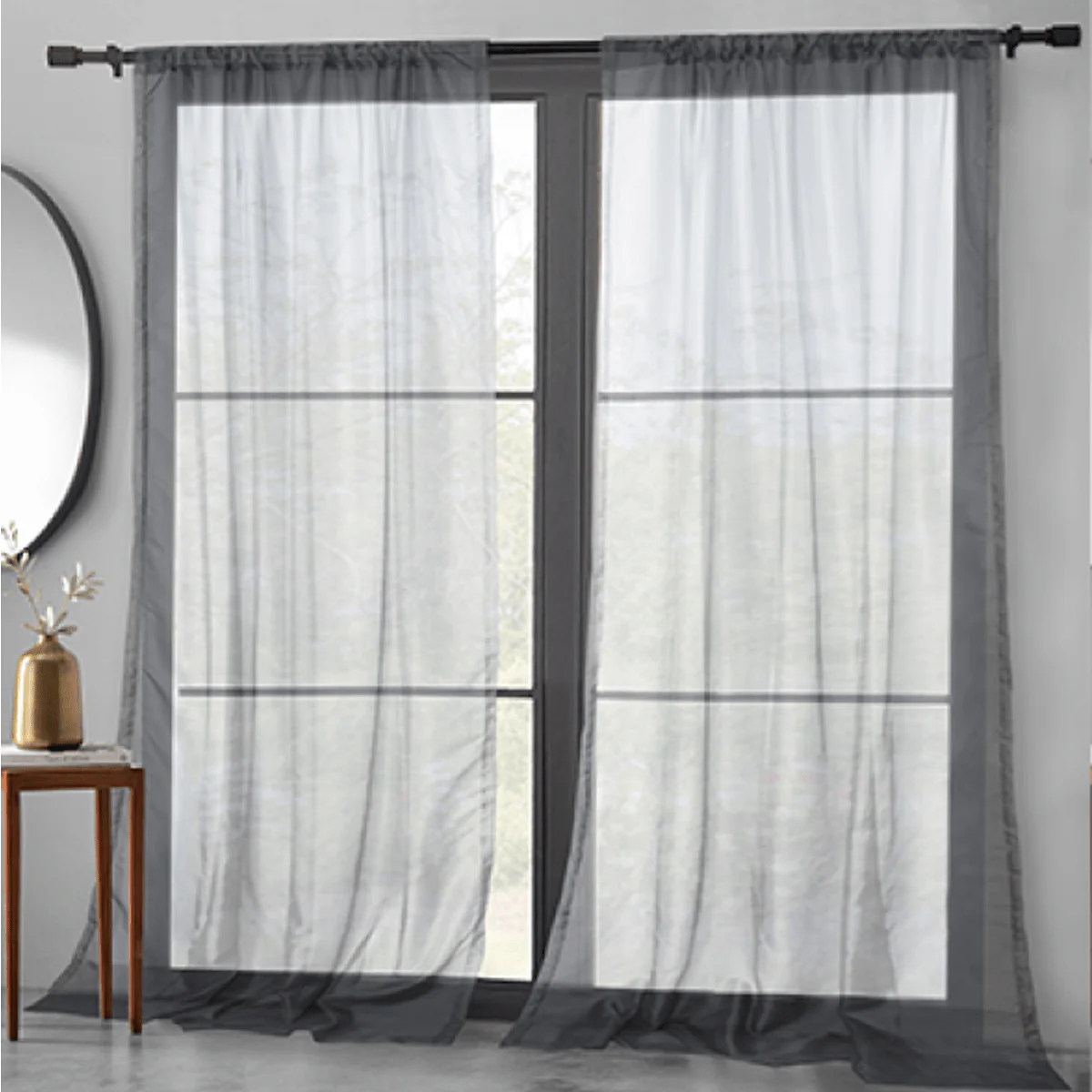 Basic Elegance – 2-Pack Sheer Pole Top Curtain Panels - Image 4