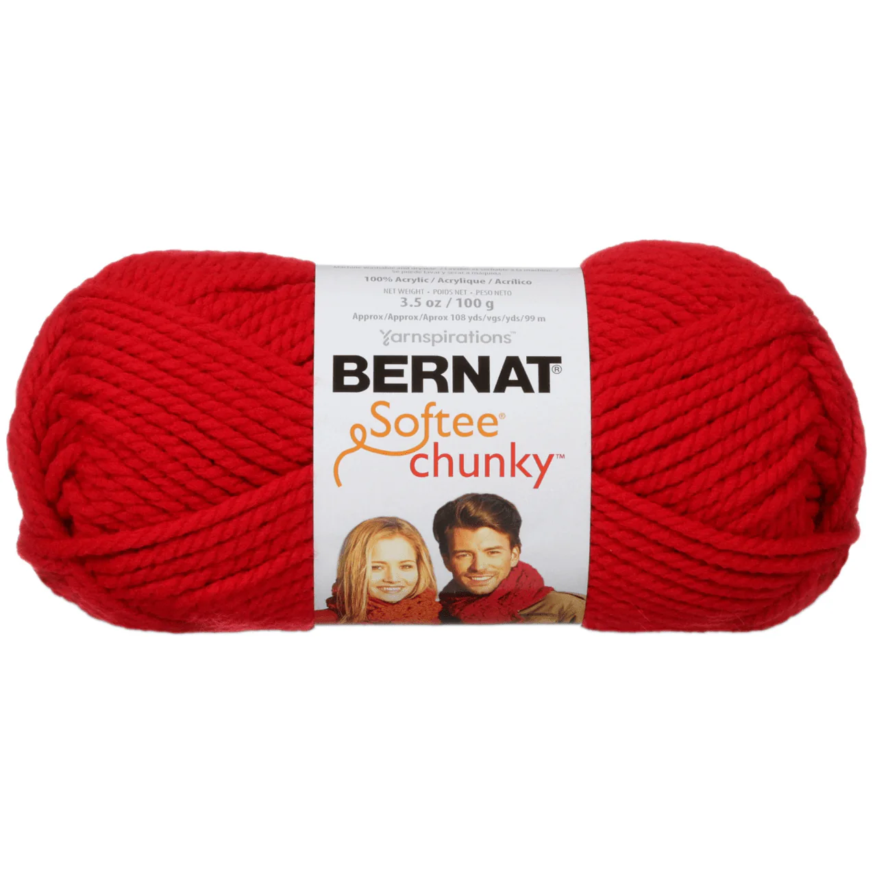 Bernat Softee Chunky Yarn – Berry Red
