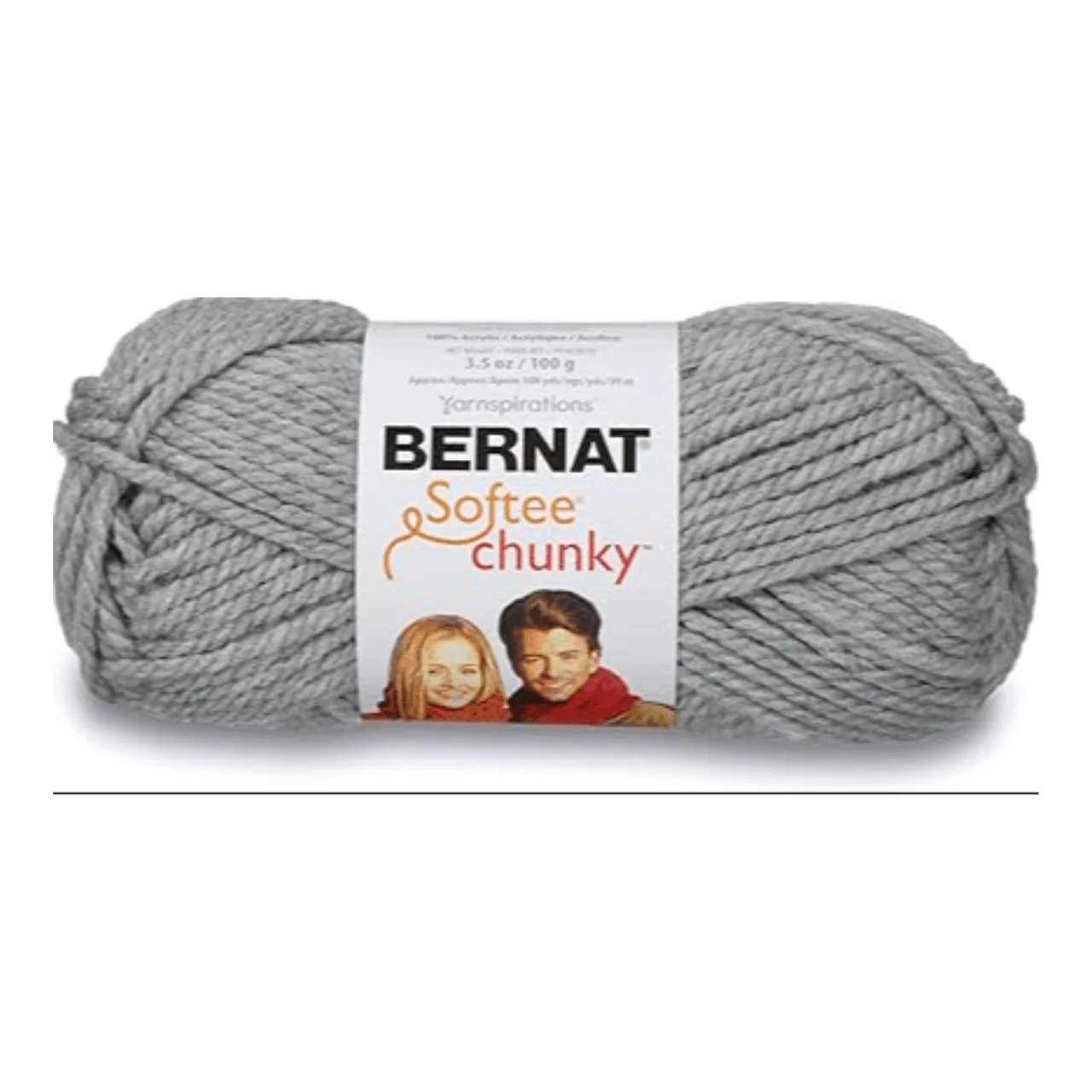 Bernat Softee Chunky Yarn – Grey Heather