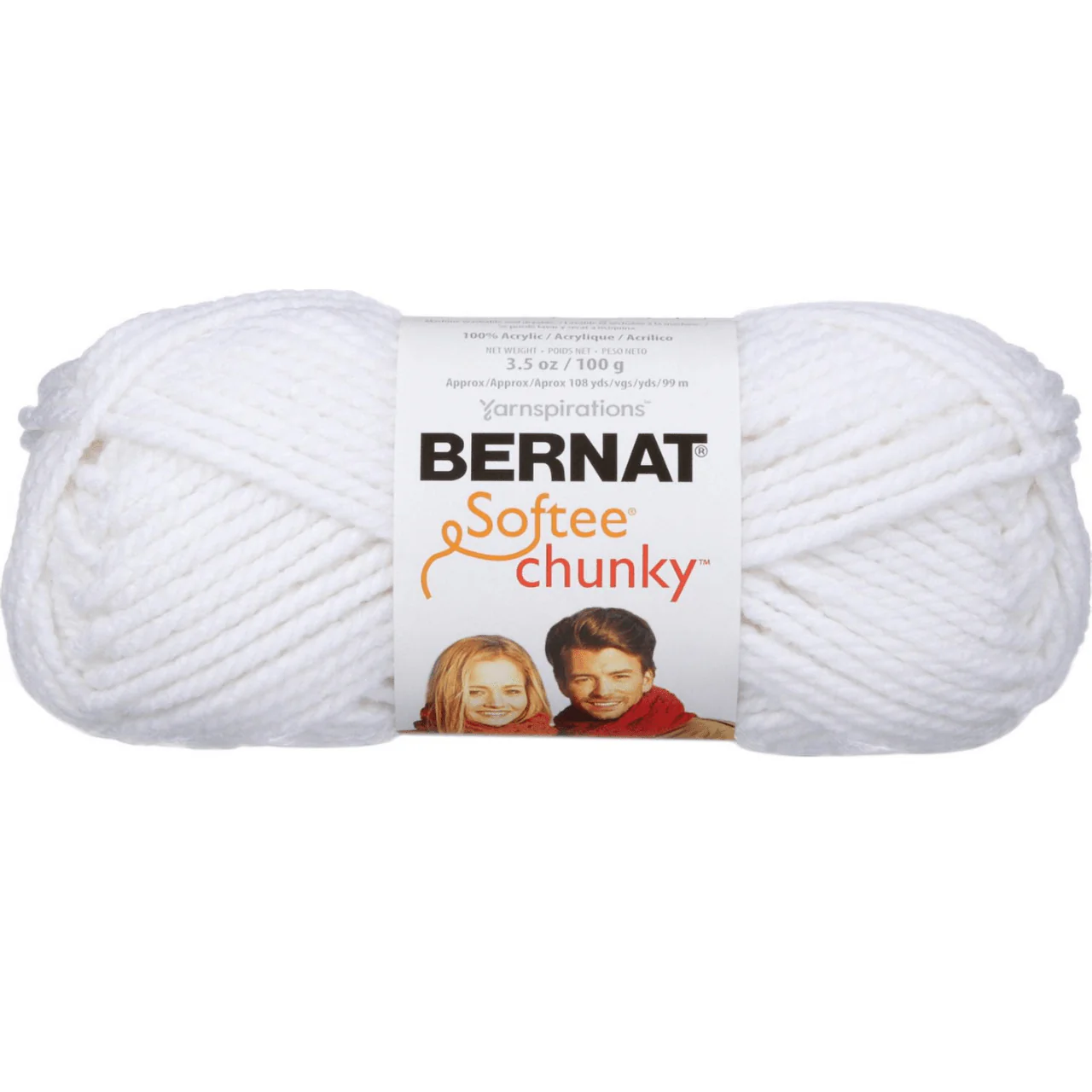 Bernat Softee Chunky Yarn – White