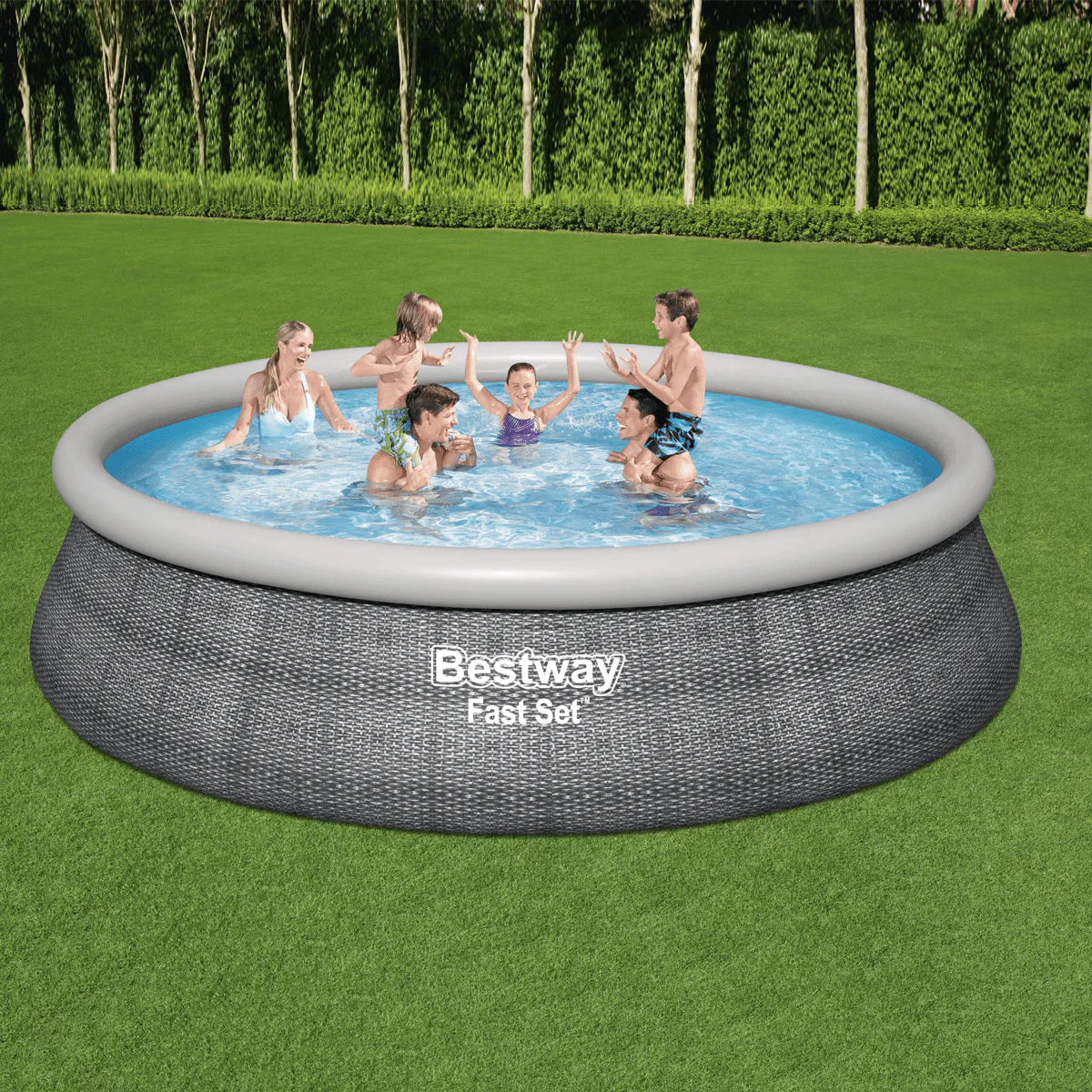Bestway Fast Set 15’ x 42” Round Inflatable Pool Set