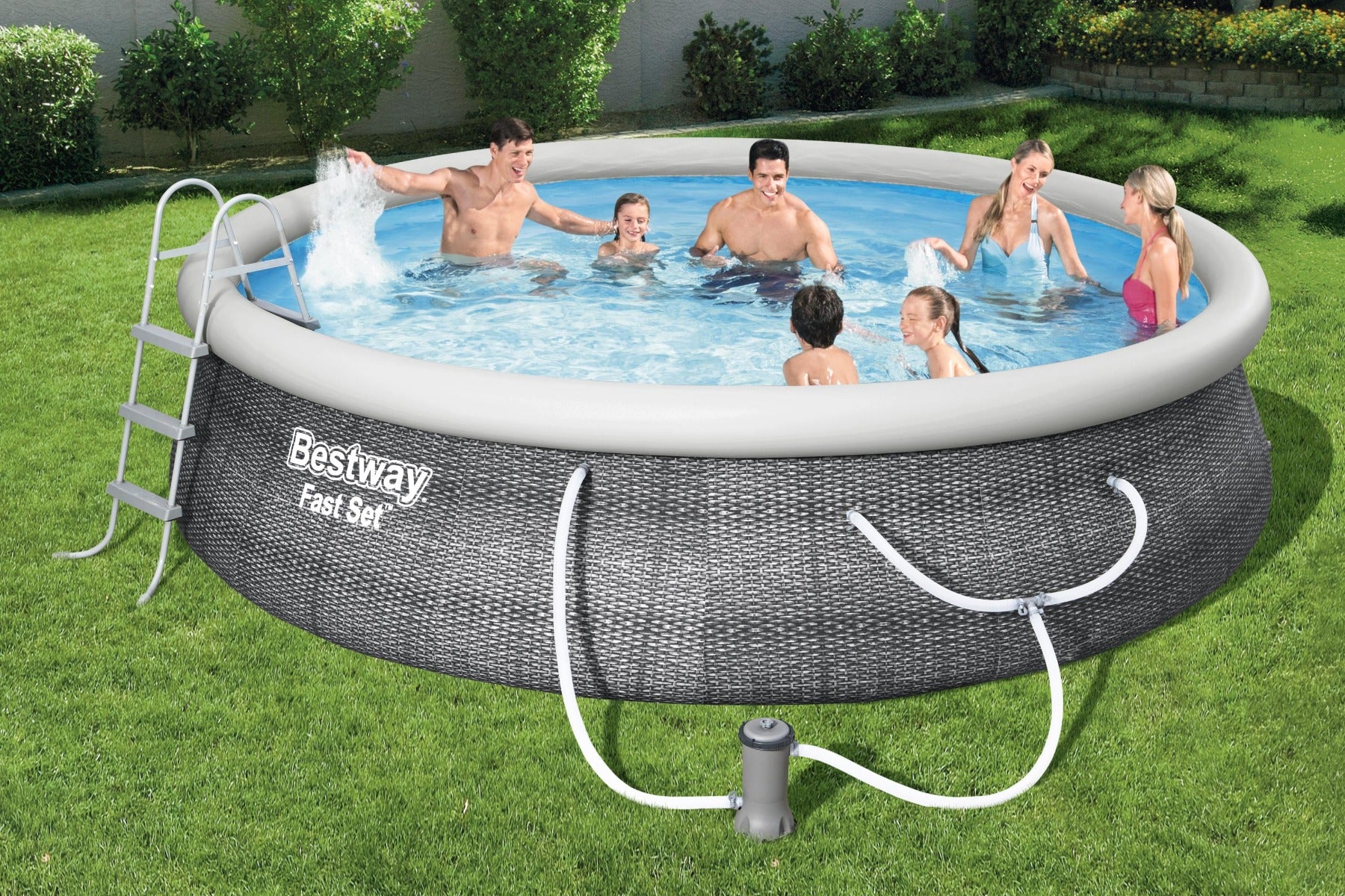 Bestway Fast Set 15’ x 42” Round Inflatable Pool Set - Image 2