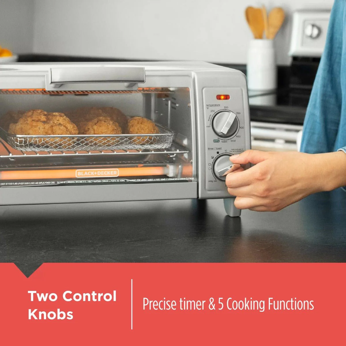 BLACK+DECKER | Crisp 'N Bake Air Fry 4-Slice Toaster Oven - Image 3