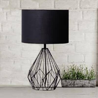Black Modern Metal Wire Lamp with Shade