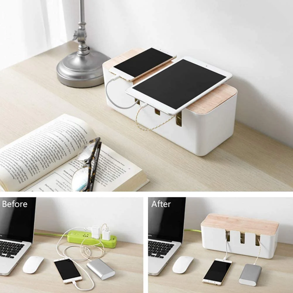 Cable Organizer with Bamboo Lid - Image 3