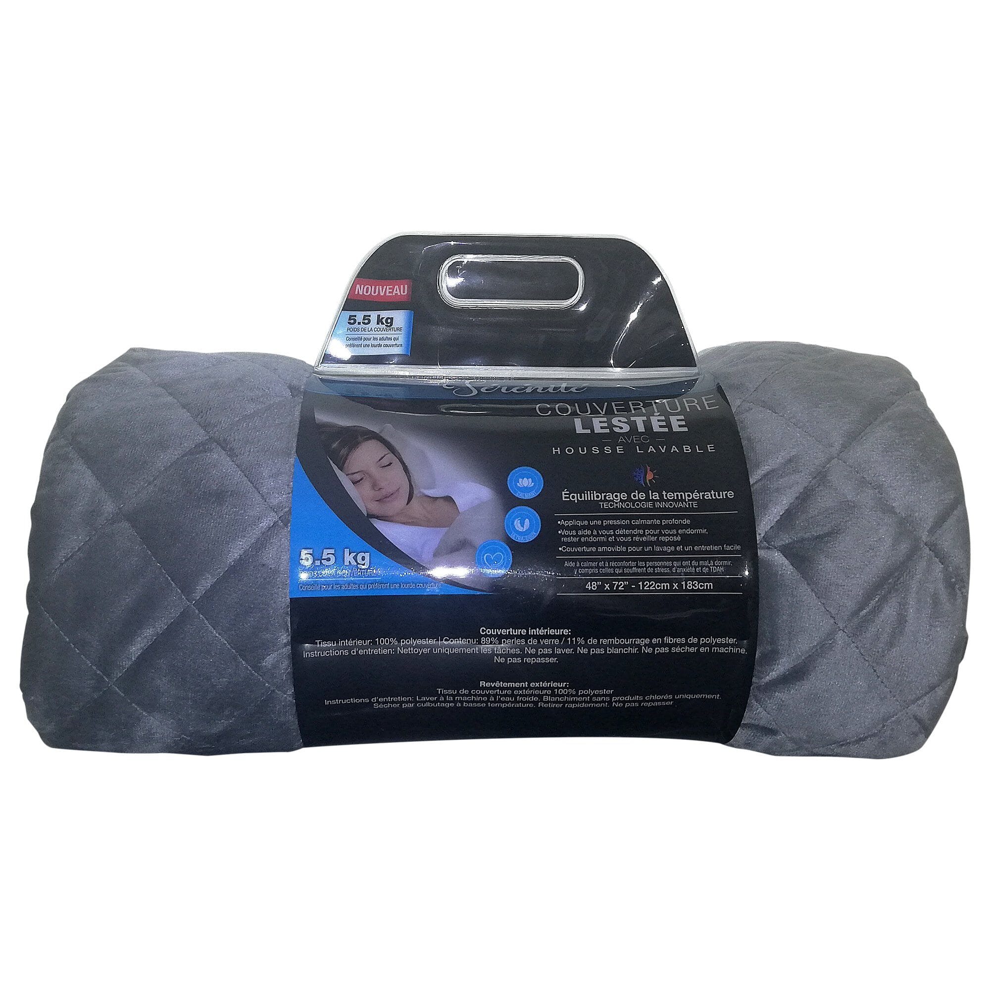Calming Weighted Blanket - Grey - Image 3