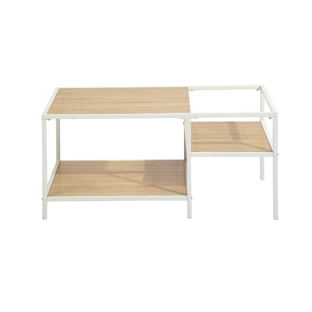 Capsicum Coffee Table With White Metal Frame And Oak Mdf Top - Image 3