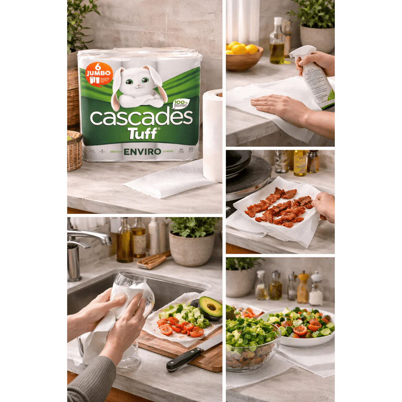 Cascades Tuff Enviro Jumbo Paper Towels – 6 Rolls - Image 2