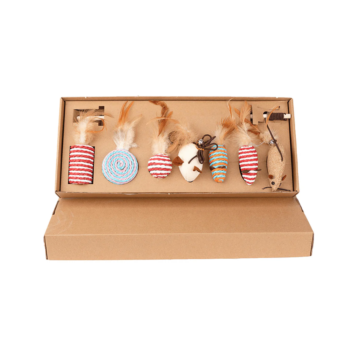 Cat Feathered Toy W/stick & Rope - Image 4