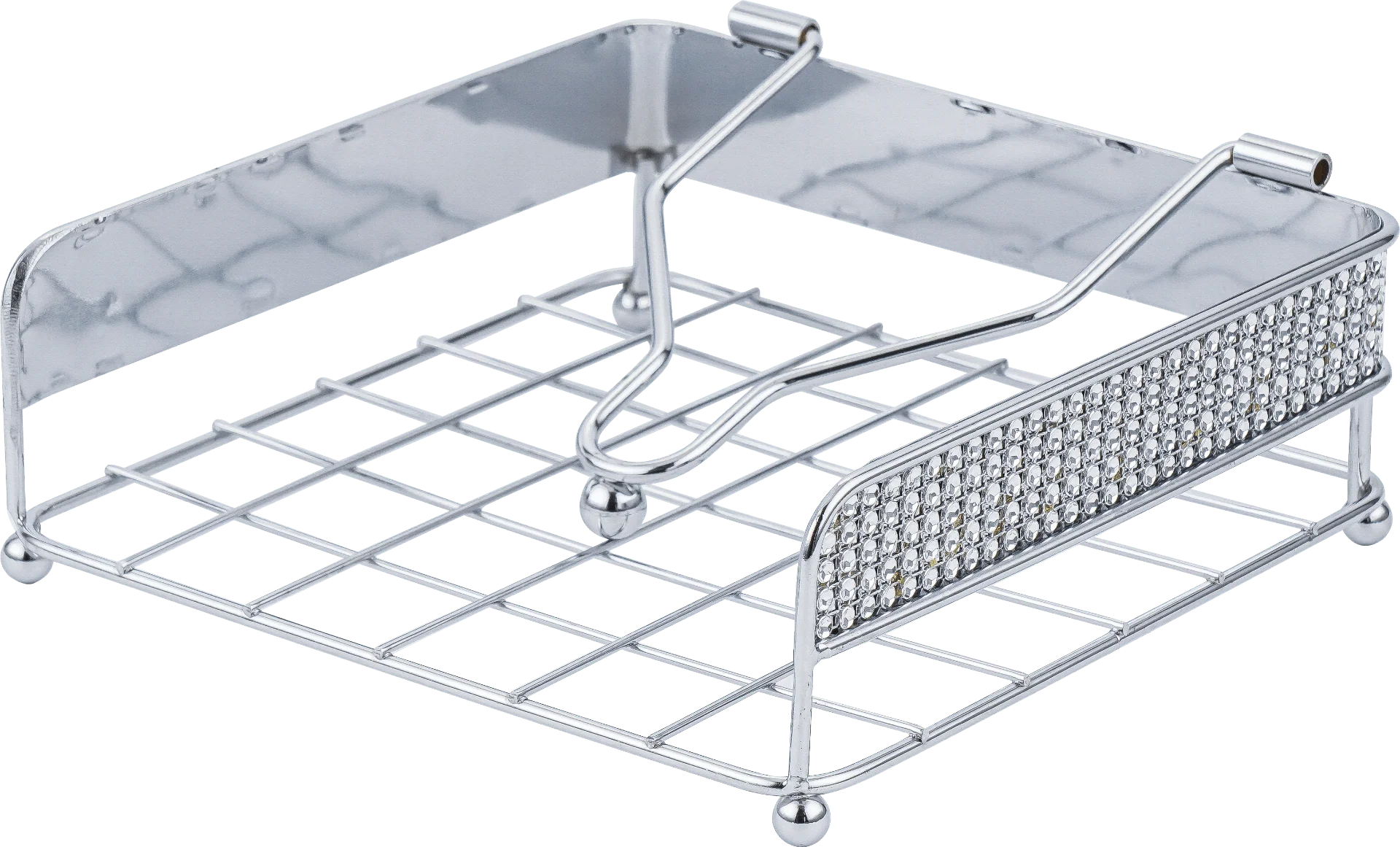 Chrome Tissue Holder With Fake Diamond Decoration - Image 2