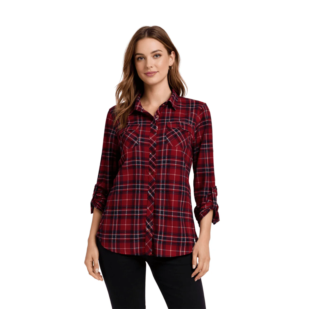 Classic Red Plaid Button-Down Shirt