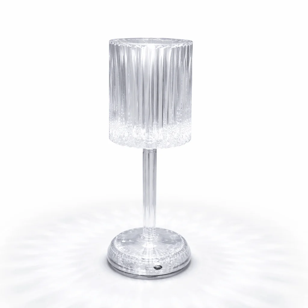 Clear Ribbed Table Lamp – Modern Decorative Accent Light