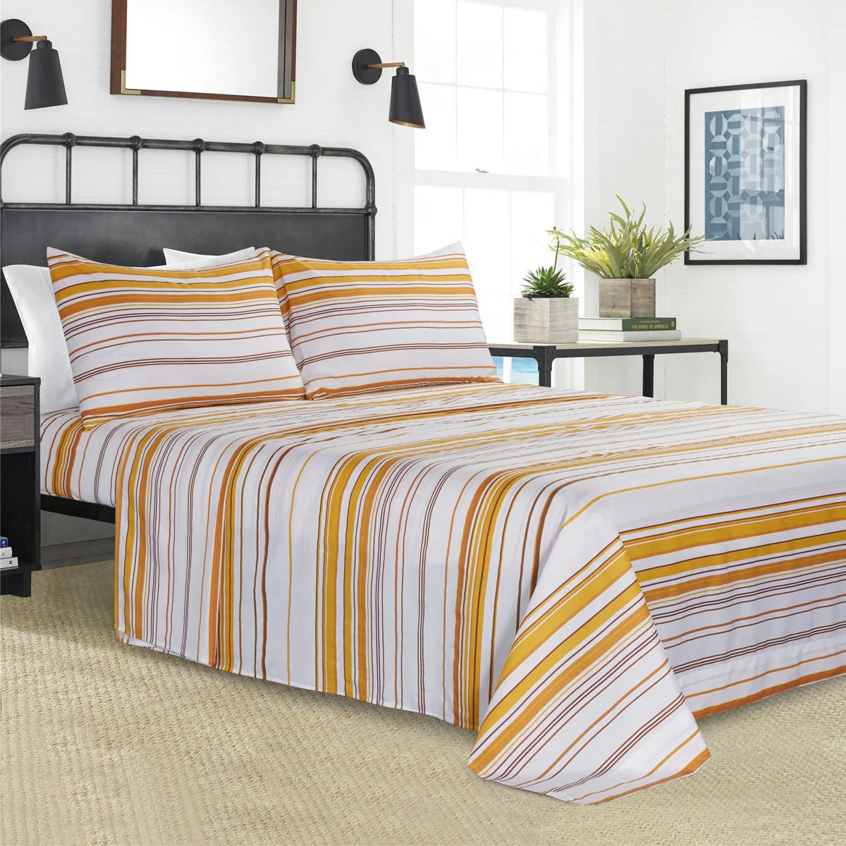 Coastal - Stripe Sheet In Microfiber - Image 4