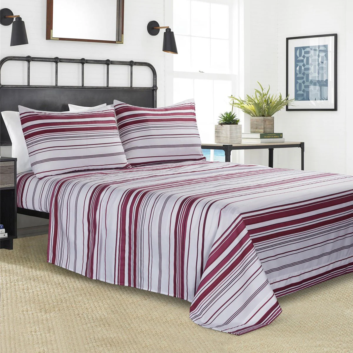 Coastal - Stripe Sheet In Microfiber - Image 5