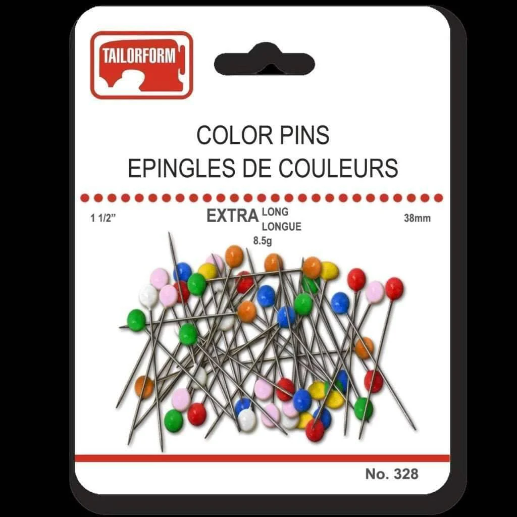 Coloured Head  Pins Extra Long