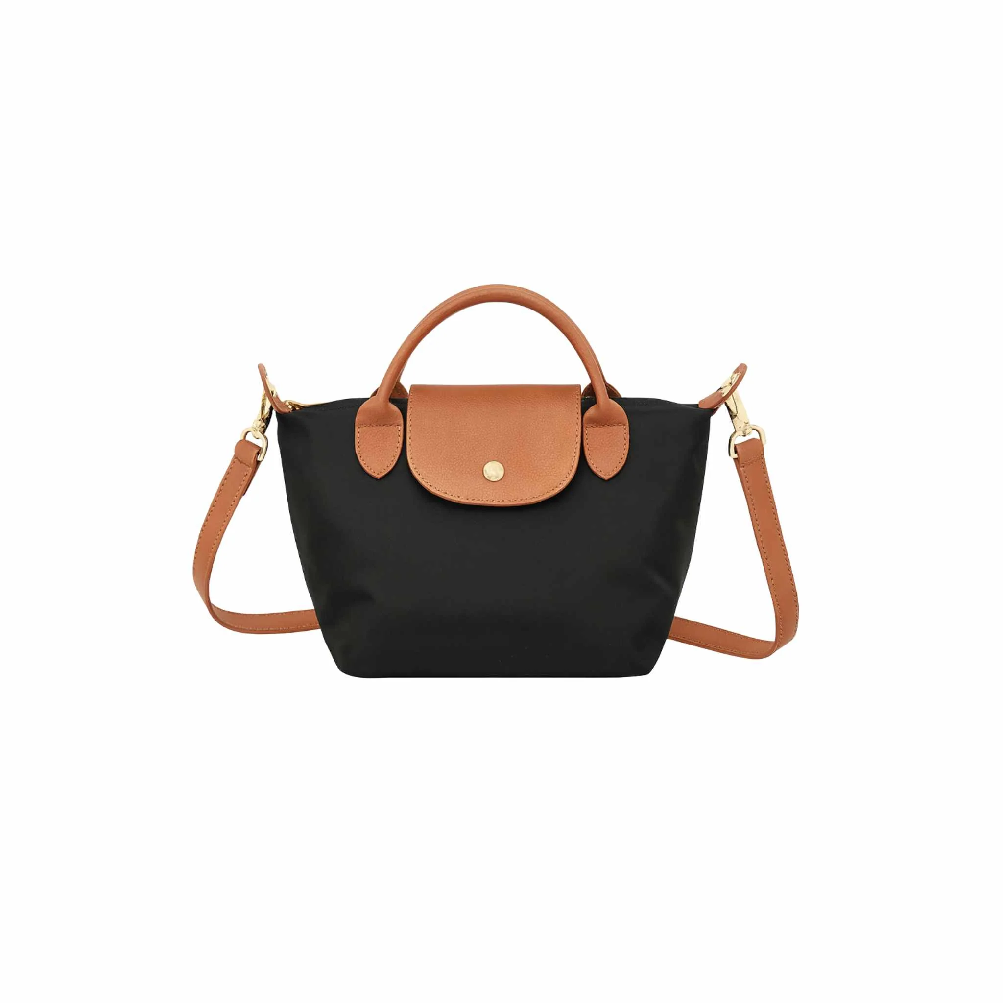 Compact Crossbody Bag with Contrast Flap