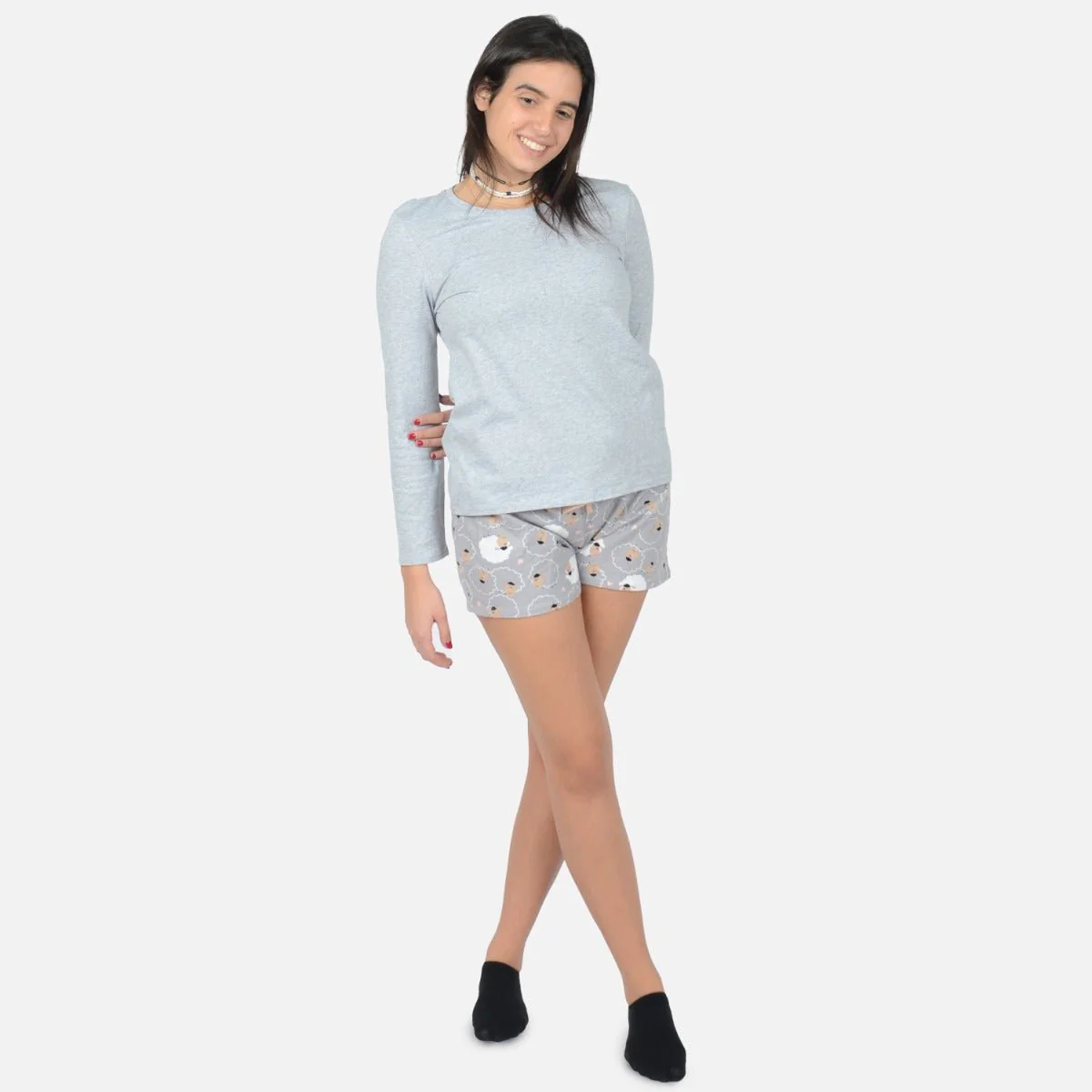 Cotton Flannel  Boxer Set Sheep Print - Image 3