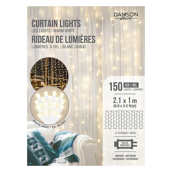 Curtain LED Lights – Warm White (150 Count)