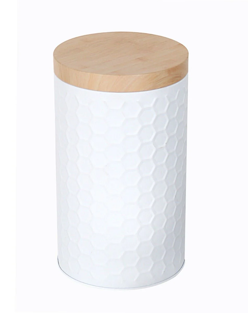 Cylinder Metal Tin Box with Bamboo Lid | Assorted Colors - Image 3