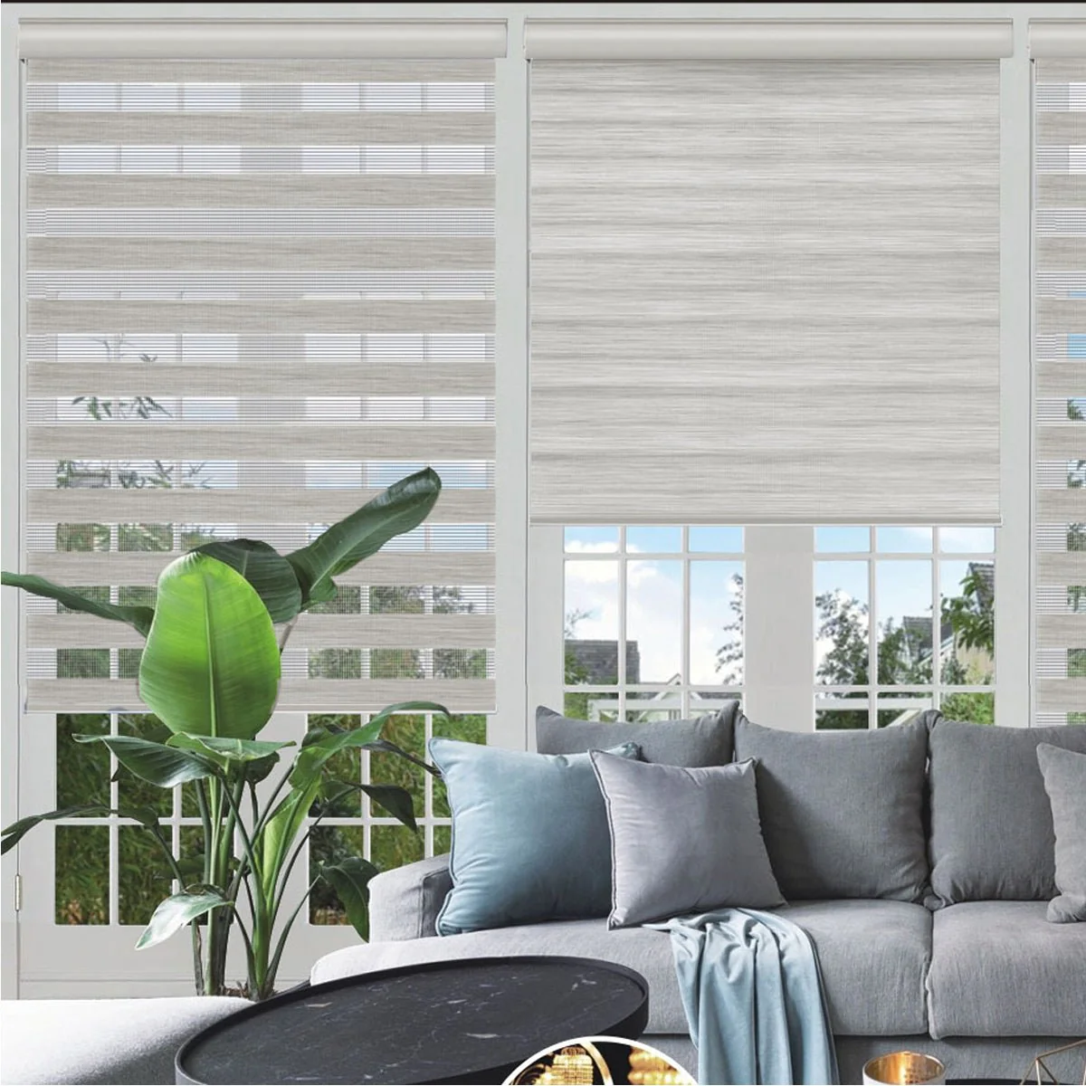 Day & Night - Cordless Wood Look Roller Blinds | Beige - Image 4