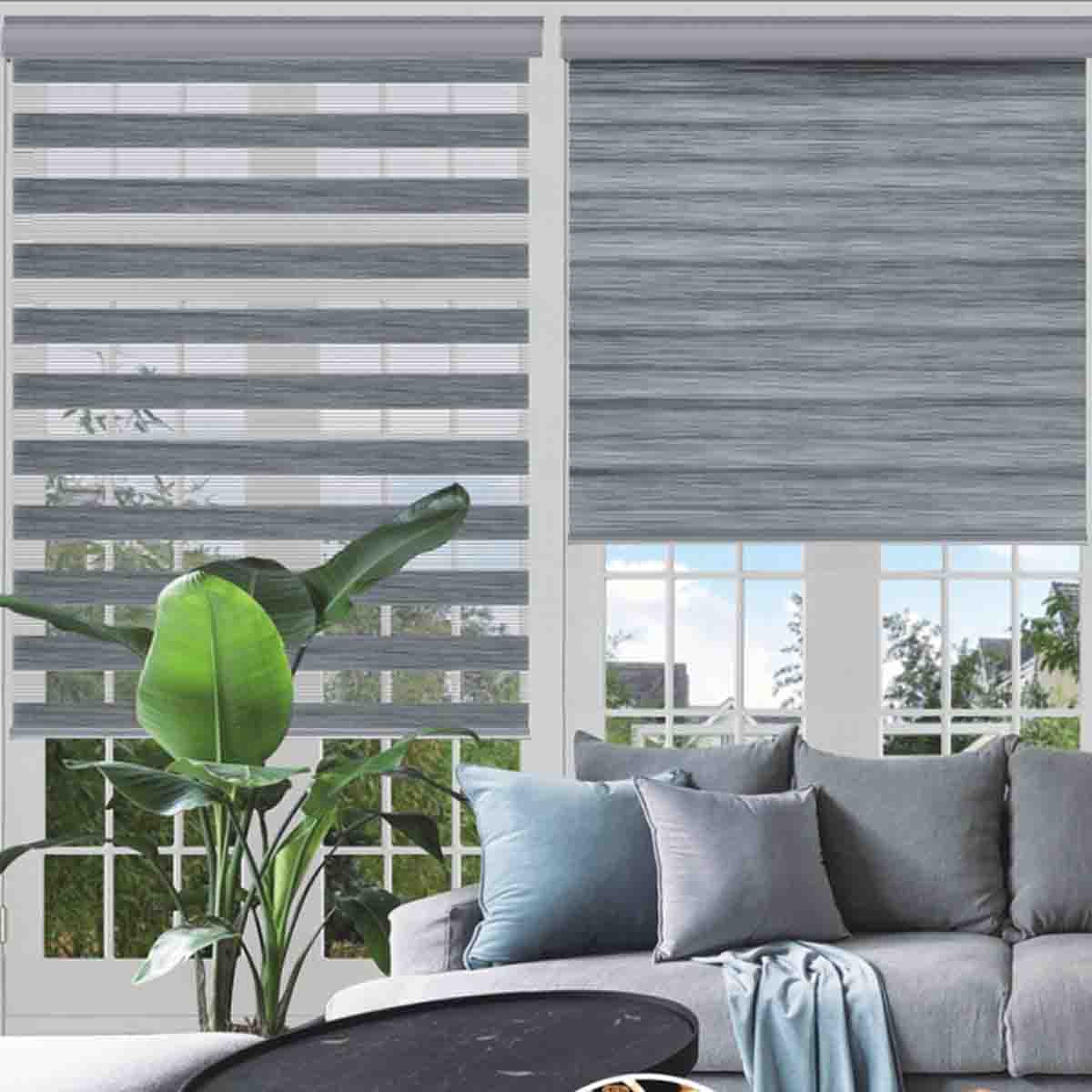 Day & Night - Cordless Wood Look Roller Blinds | Grey - Image 6