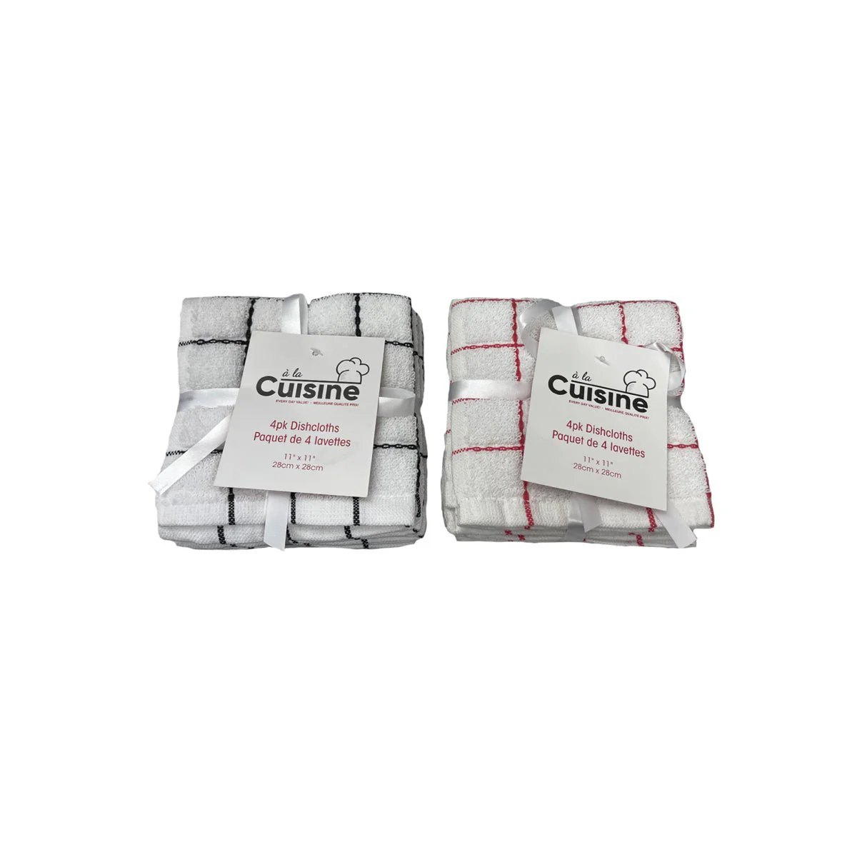 Dishcloth 4pk 11x11 Check