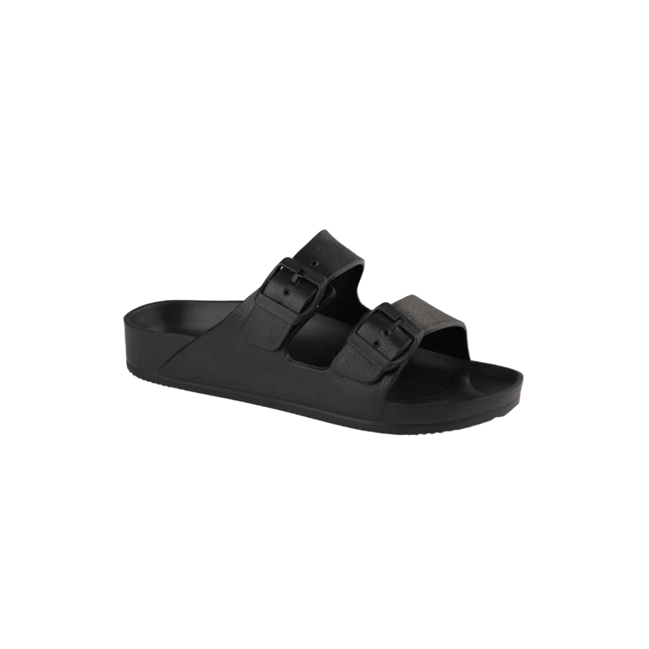 Double Buckle Slide Sandals