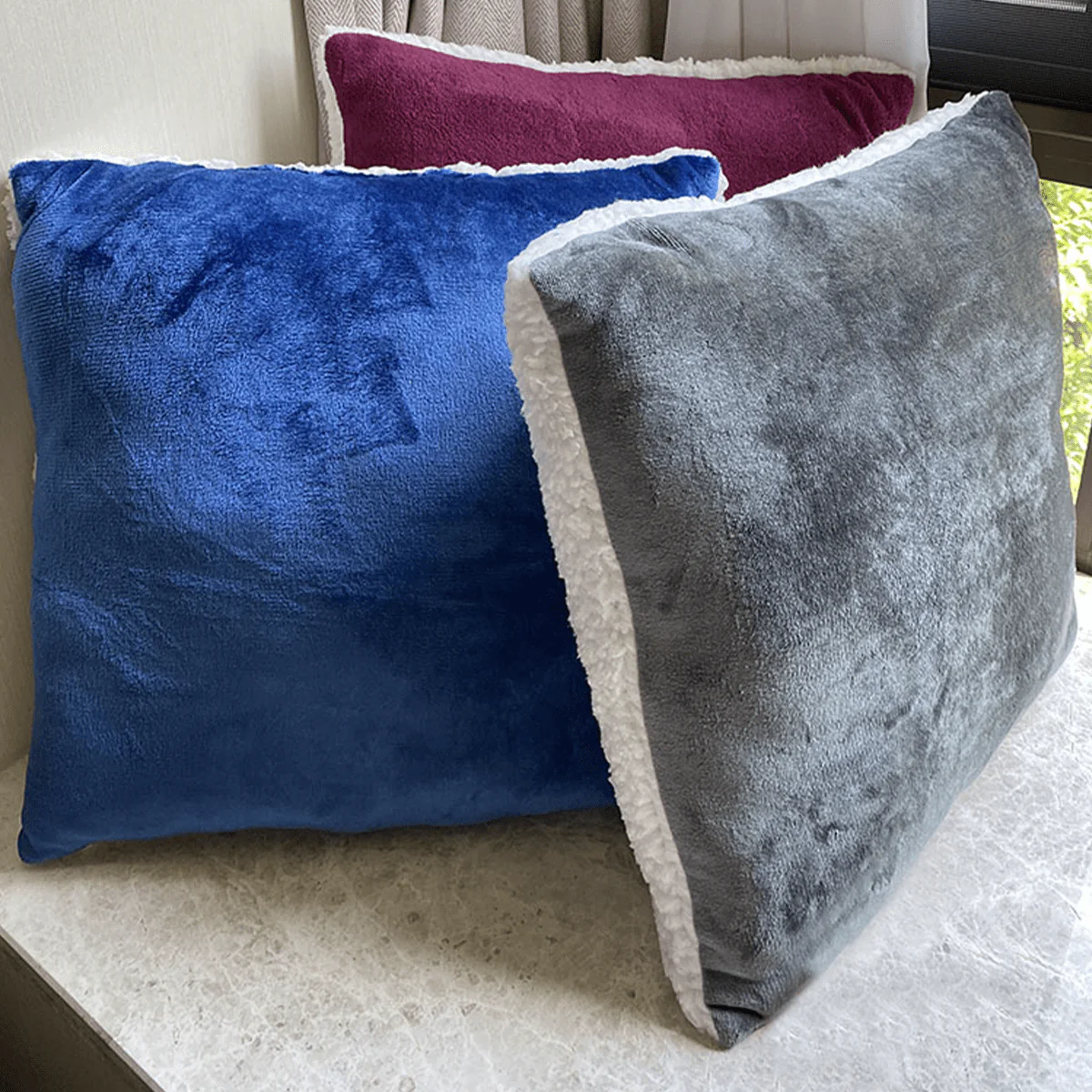 Drake | Velour Reverse to Sherpa Cushion | Assorted Colors